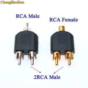 ChengHaoRan 3.5mm RCA 스테레오 암커넥터 플러그 어댑터 헤드폰 Y 오디오 남성 커넥터