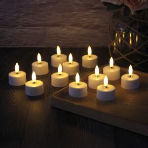 4/6/8/12 PCS 원격 제어 크리스마스 LED 촛불 빛 충전식 따뜻한 노란색 전자 Flameless 차 파티
