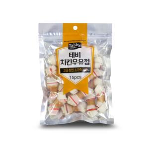 테비 치킨우유껌 15p (6.5cm) 개껌 애견껌 강아지간식