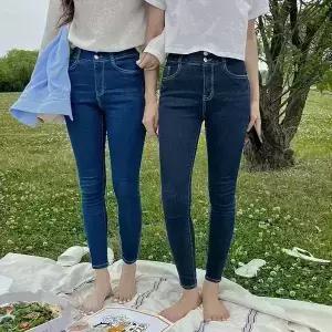 핫핑 [스테디셀러][사계절템] 메르디 하이웨스트 밴딩스판스키니청바지 (S~4XL)