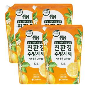 엘지 퐁퐁 친환경 주방세제 기분좋은 오렌지 1.2L X 4개