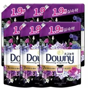 다우니 초고농축 섬유유연제 미스티크 1.35L 리필 6개 실속팩