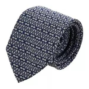 [페라가모] 남성 실크 자카드 타이 35 0943 F NAVY/AVORI 0768437