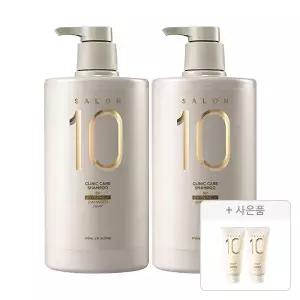 미쟝센 살롱10 극손상 샴푸 990ml, 2개 + 증정(살롱10 손상용 샴푸 30ml, 2개)