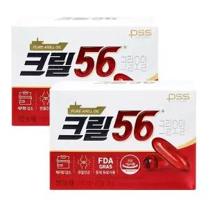 펄세스 크릴오일 크릴56 1000mgX30캡슐X2팩