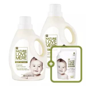 네이쳐러브메레 아기섬유유연제 용기형 1800ml 2개+유연제 오리지널향 500ml 리필 1팩