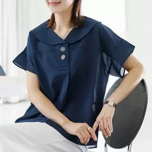 (~88size)포하둥근카라블라우스 TBE3199