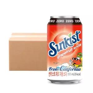 [본사직영] 썬키스트 제로 자몽 소다 355ml 24캔