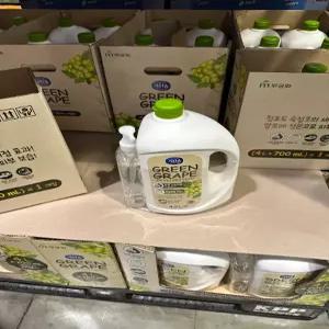 키친솝 피부 저자극 친환경 주방세제 그린그레이프 본품 700ml 1개 + 리필 4L 1개