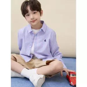 [BEANPOLE KIDS] [Essential] 클래식 리넨 멀티 스트라이프 셔츠  스카이 블루 (BI6364UE1Q)