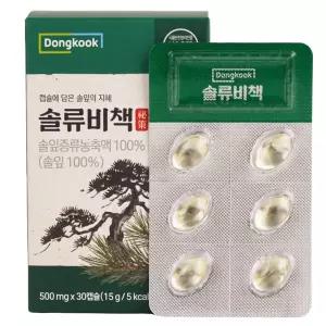 동국 솔류비책 솔잎증류농축액 100% 30캡슐 1박스