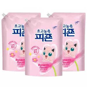 피죤 섬유유연제 로맨틱플라워 리필 1.6L 3개