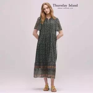 [Thursday Island] 플라워 패턴 쉬폰 원피스(T244MOP255W)