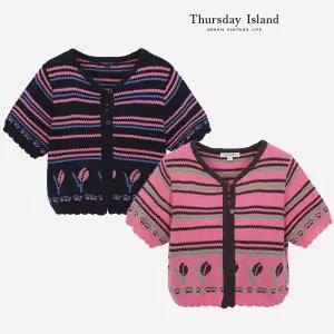 [Thursday Island] 튤립 자카드 단가라 가디건(T244MCD232W)