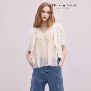 [Thursday Island] 크로쉐 스트링 가디건(T244MCD237W)