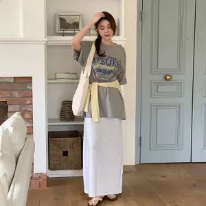 [코코블랑] 핀 도트 롱 스커트