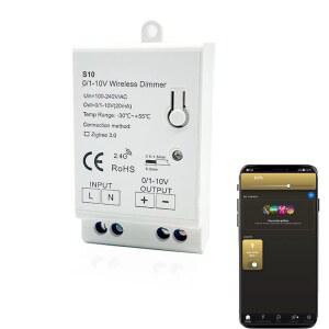 Zigbee 3.0 0 /1-10V LED 디밍 컨트롤러 타이밍 자동 스위치 기능. Tuya 허브, SmartThings, Echo Plus 및 Z2mqtt와 호환됩니다. 0-10