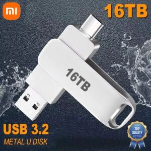 Xiaomi 16TB USB 3.2 플래시 드라이브 고속 전송 금속 Pendrive 메모리 카드 디스크 Memoria 내구성 스틱