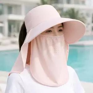 업그레이드 UPF50  쿨원단 변형스타일 자외선 완벽 차단 멀티웨어 썬캡 여성 여자 모자 마스크 농사