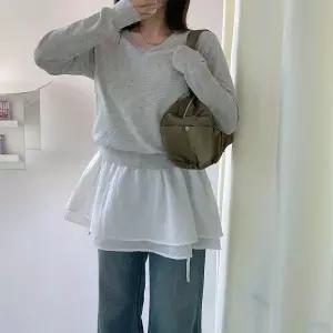 나시 뷔스티에 원피스 블라우스 슬리브리스 미니원피스 끈 프릴 레이스 허리 스트링