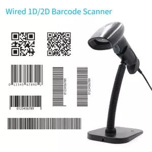 USB 바코드 스캐너 1D 2D QR 휴대용 유선 바코드 리더기스탠드 포함 Windows XP7810 Android Linux 시스템