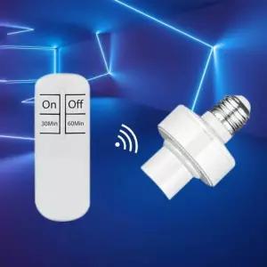 전등소켓 무선 E27 LED 전구 거치대 AC 110-240V 소켓 램프 베이스 어댑터 컨버터 전구용 리모컨 ONOFF 타