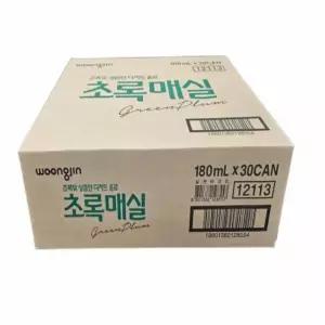 상큼한음료수 과일쥬스 회사음료 초록 매실 캔음료 180ml 30개입