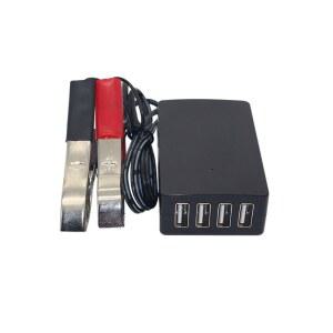 배터리 소켓 홀더 배터리 클립이 있는 4USB 충전 24V 12V 휴대폰 USB 전원 어댑터 고효율 8A 포트 5V 비상