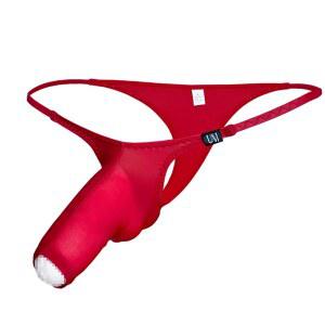 고고베어 남성 아이스 실크 프론트 오픈 엘리펀트 코 속옷 로우 라이즈 솔리드 컬러 G-스트링 비키니 통 속옷