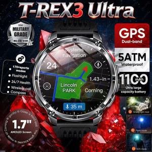 빔시계 2026 뉴 TREX3 울트라 1100MAH 초대용량 시계 방수 스포츠 5ATM 대화면 7인치 성인 1 배터리 기능 남성용 통화 스마트워치