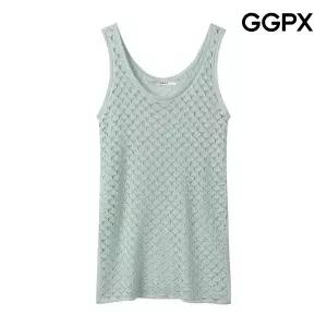 [GGPX] 라운드 패턴 짜임 민소매 니트 (GQ5KP030F)