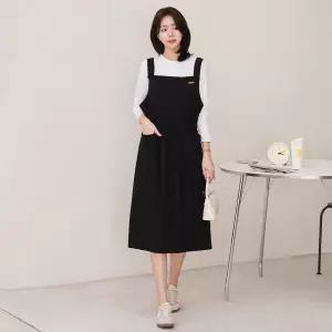 봄 멜빵 레이어드 스판 빅사이즈 나시 원피스