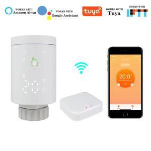 무소음 배기팬Qiumi-Wifi TRV 온도 조절기 밸브, 라디에이터 컨트롤러 알렉사 음성 및 앱 원격 제어