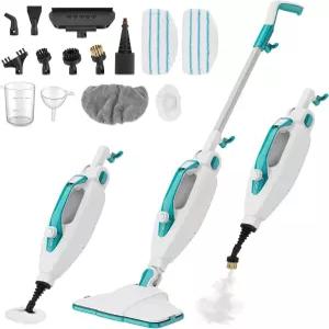 0-in 스팀 걸레 바닥 청소용 350ML 가 550W 탈착식 휴대용 6FT 전원 케이블 세척 가능한 패드 2개 원목