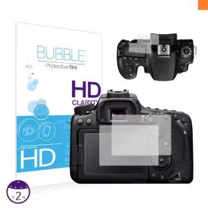버블 HD강화 액정필름 캐논 90D 상단 포함 2매보호 EOS90D 지문방지 카메라 디카