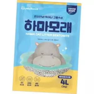 하마 벤토나이트 모래 베이비파우더향 4L X6개 고양이 배변처리