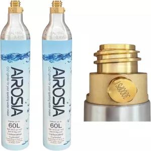 에어로시아 60L CO2 캐니스터 실린더 - 대부분의 표준 블루 스크류 인 소다 메이커와 호환 탄산음료 기계용