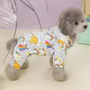 [반려패션] 반려견 강아지옷 우의 애견 우비 레인보우 하네스 강아지