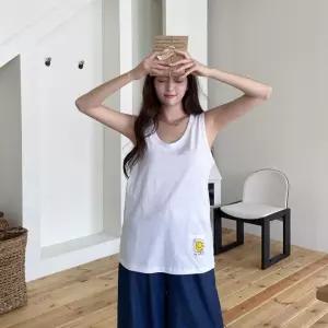 여자 데일리 캐주얼 루즈핏 스마일 롱 레이어드 나시