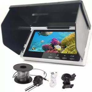 5인치 수중 낚시 카메라 휴대용 LCD 모니터 HD 물고기 탐지기 IP67 방수 800 480 썬바이저 포함 2000cd