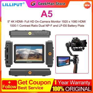 릴리풋 A5 5인치 4K HDMI- 풀 온카메라  1920 x 대비율 듀얼 NP-F 및 LP-E6 배터리 플레이트