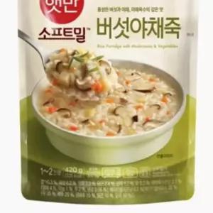 CJ 비비고버섯야채죽 420g(파우치) 아침대용죽세트 아침대용죽 비비고죽 죽
