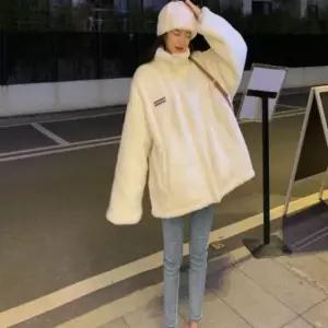 후리스 오버핏 겨울 여자 뽀글이점퍼 털점퍼 여성 양털후리스