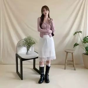 [하프클럽/]여성 봄여름 스트라이프 홀터넥 레이어드 티 단가라