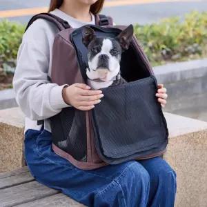 페티오 개와 고양이 캐리백 반려동물 배낭 캐리어를 관리하는 프론트 브라운