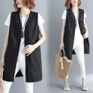 빅사이즈조끼 Vest 노카라 마조끼 롱조끼 여름조끼 F70430