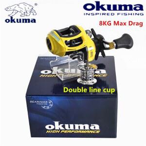 수심측정릴 OKUMA 더블 컵 물방울 휠 8KG 스몰 드래그 개체 라인 방폭 옐로우