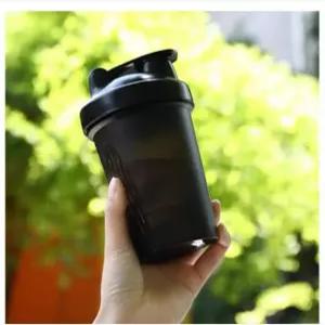 CHNLML 단백질 쉐이커 병 400ML/6Oz w 볼 믹싱 누수 방지 BPA 프리 헬스장 운동 주스 믹서 블랙/블랙 바디