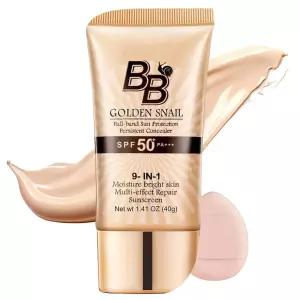 SPF 50이 포함된 BB 크림 틴티드 모이스처라이저 9 in 1 선크림 프로텍션 컨실러 파운데이션 풀 커버 프리