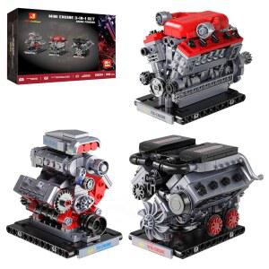 작동하는 JMBricklayer 3-in-1 미니 엔진 모델 자동차 키트, 성인 및 청소년용 V8 V12 W16 물리 과학 실험용 STEM 장난감, 애호가를 위한 수집 가능한 엔지니어링 선물 840PCS